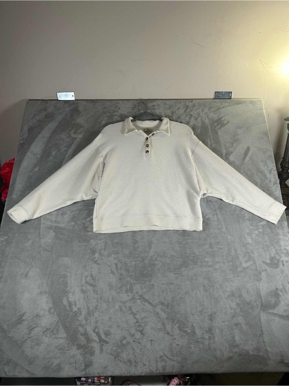 Madewell Cream Button-Front Collared Women's Sweater - Picture 14 of 14